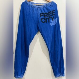 freecity Royal Blue Jogger Pants with Graphic Logo